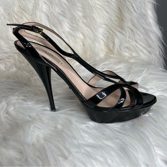 Prada Patent Platform Caged Open Toe Pumps 40‎ - Picture 1 of 15